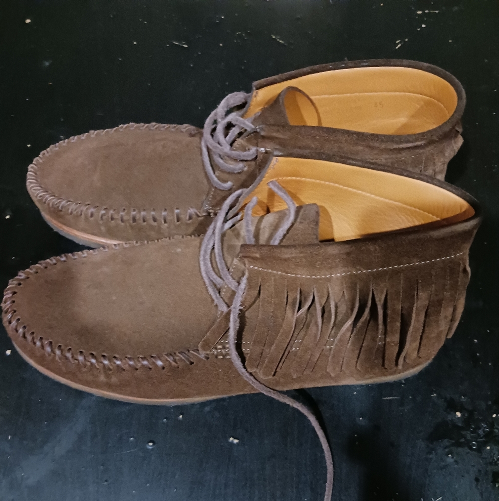 Saint Laurent Brown Suede Moc Boot